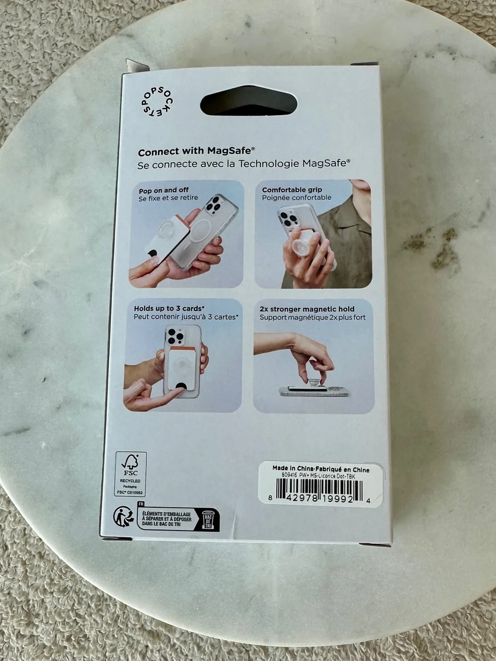 PopSockets Licorice Black Dot MagSafe PopWallet | Phone Grip | NEW